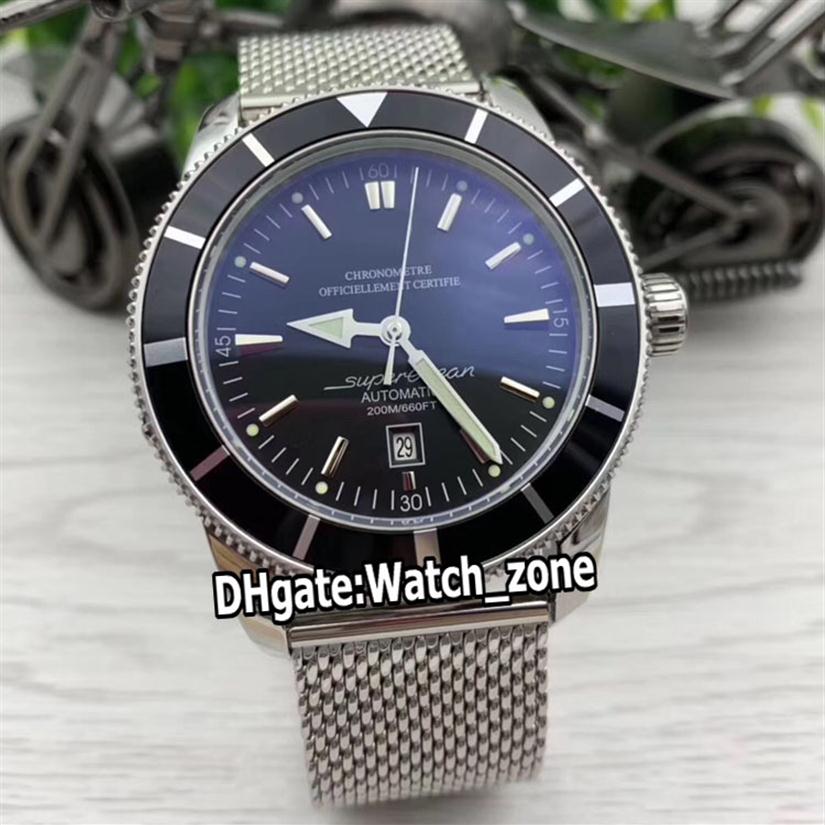 New Superocean Heritage II AB2010121 42mm Black Dial Automatic Mens Watch Stainless Steel Bracelet Gents Watches High Quality Watc1480