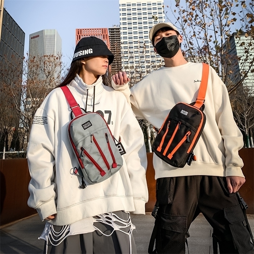 

ABAY New Lovers Chest Pack Fashion Simple Casual Backpack Lady Shoulder Womens Mens Crossbody Bags 201118, Grey