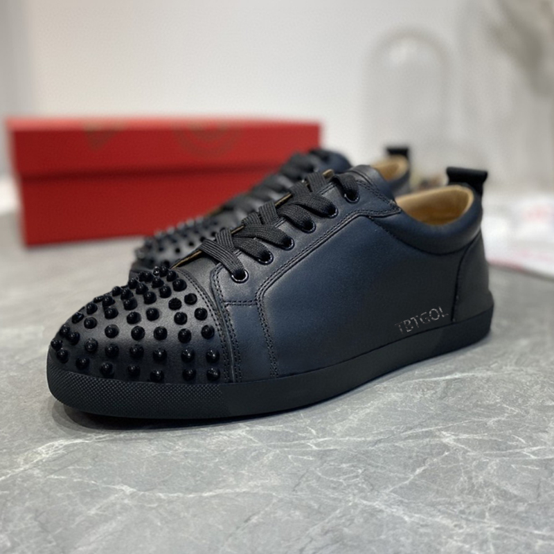 TBTGOL New Fashion Men Women Shoes Spikes Flat Sneakers Glitter Party Wedding Shoes Black White Leather Casual Shoes High Quality Outdoor Trainer