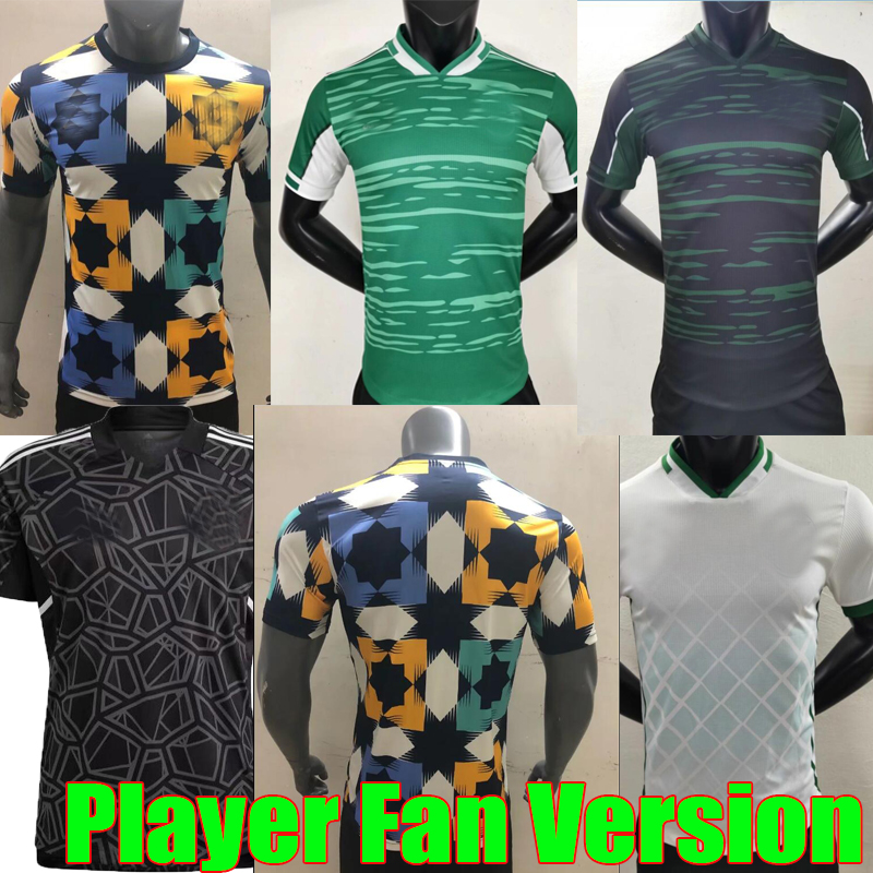 

2021 2022 2023 Algeria Mens Soccer Jerseys SLIMANI MAHREZ FEGHOULI BENNACER ATAL 21 22 23 Home Away Football Shirt black goalkeeper training uniform