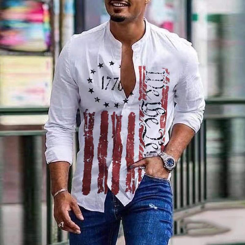 

Men' Casual Shirts Long Sleeve Sexy Men Shirt Linen Tops Butterfly Printed Single-breasted Clothing Oversize Mens Blouse Spring AutumnMen, B001