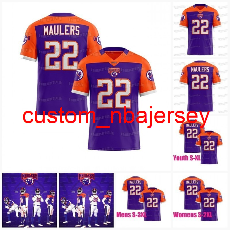 

2022 Maulers USFL Football Jersey Custom Jersey, White youth s-xl