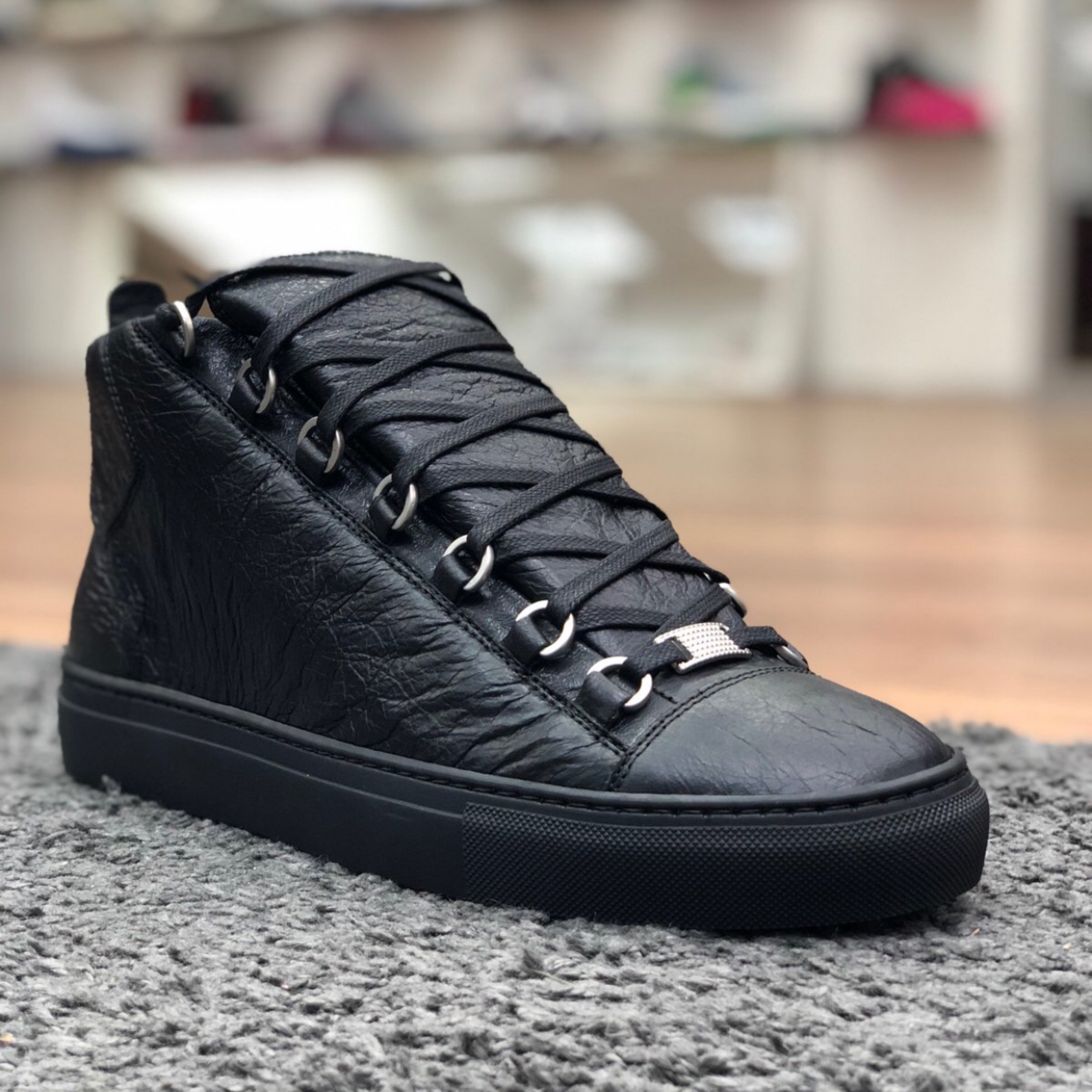 

High Quality design Arena casual Shoes mens High-Top Sneaker Men's Flat Wrinkle Leather Trainers Party Luxury Shoe men's sports runner trainer with box