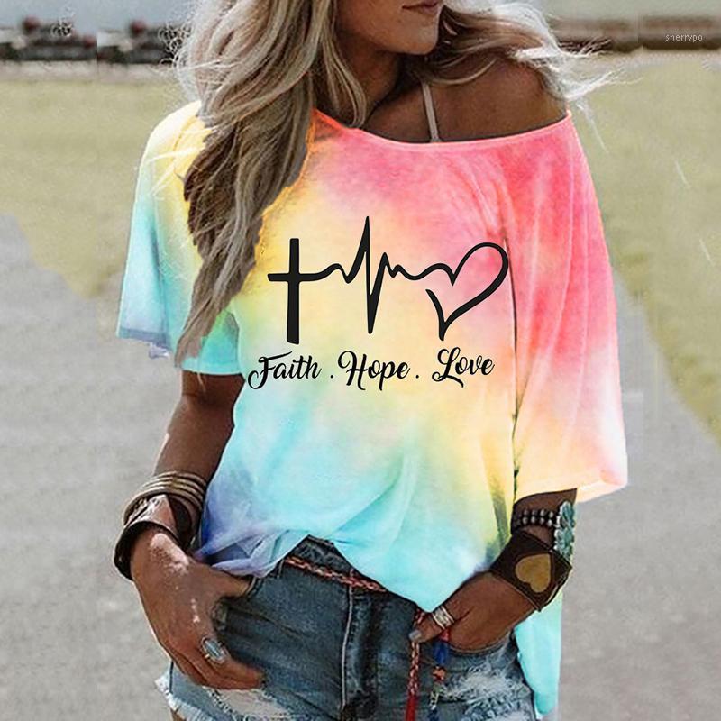 

Women' T-Shirt Summer Casual 2022 Fashion Tie-Dye Printing Tee Loose Ladies Strapless T-Shirts Female Streetwear Tops, Lightblue