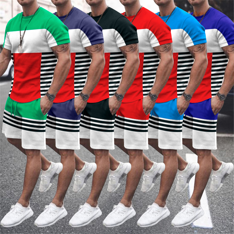 

2022 Fashion Design Leisure sports suit Tracksuits T-Shirt +shorts Sets Multicolor Color Suit men s sweat suits Hip Hop mens jogger can Custom logo, Customize