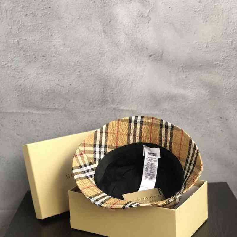 

Hat New Burberys style B classic lattice fisherman039s hat high quality European and American style big brand light luxury coup, B family original single check