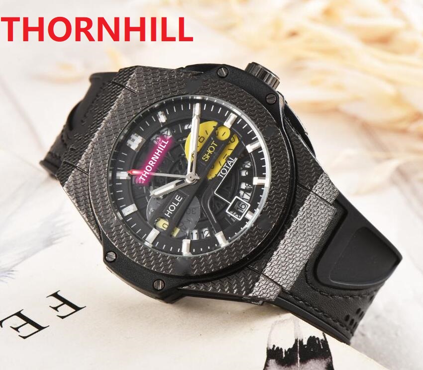 

Relogio Masculino 45mm Military Sports Style Large Men Watches Fashion Designer Leather Clock Watch 2022, As pic