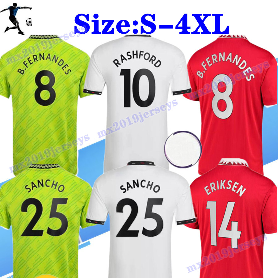 

4XL 22 23 SANCHO soccer jerseys BRUNO FERNANDES RASHFORD football shirt 2022 2023 men kids kit Elanga MARTINEZ FRED MALACIA ERIKSEN MANCHESTERS Shaw, Home