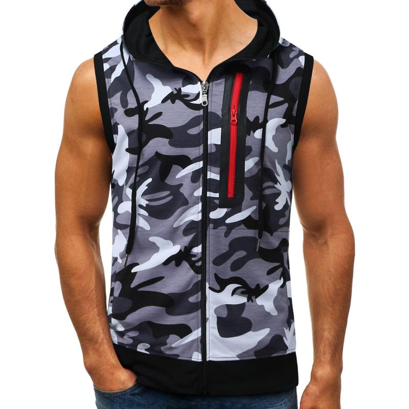 

Men's Tank Tops Men Spring And Summer Top Training Sports Sleeveless Hooded Printed Tight Sweatshirts Cotton Under Scrub ShirtsMen's, Black
