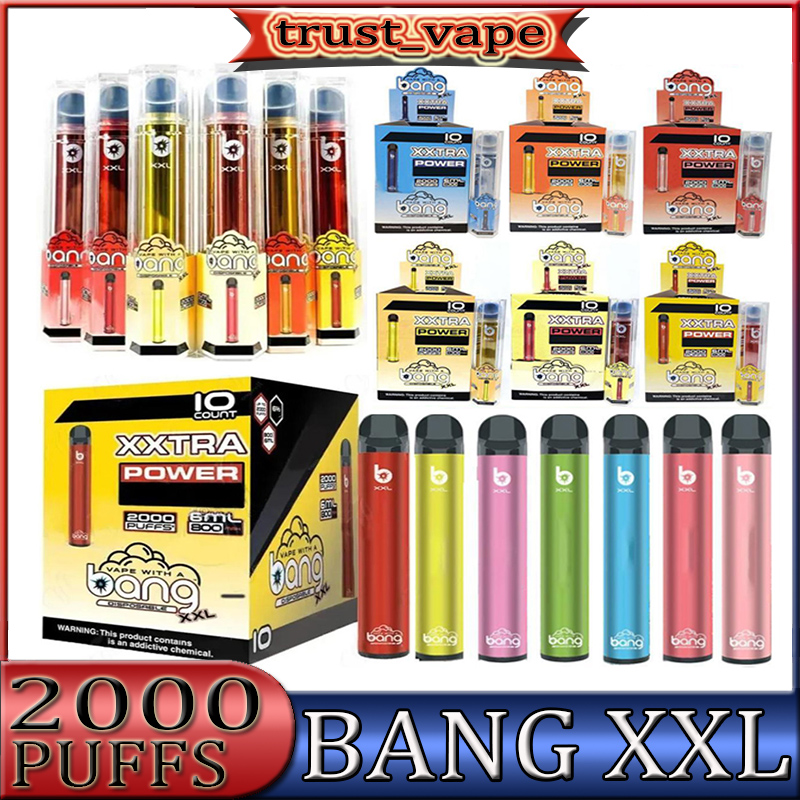 

Bang XXL 2000 Puffs Device Disposable Electronic Cigarettes Vape Pen 800mAh Battery 2% 5% 6% 20mg 50mg 60mg Pods Prefilled Vapors Kit Delivery Duty Paid