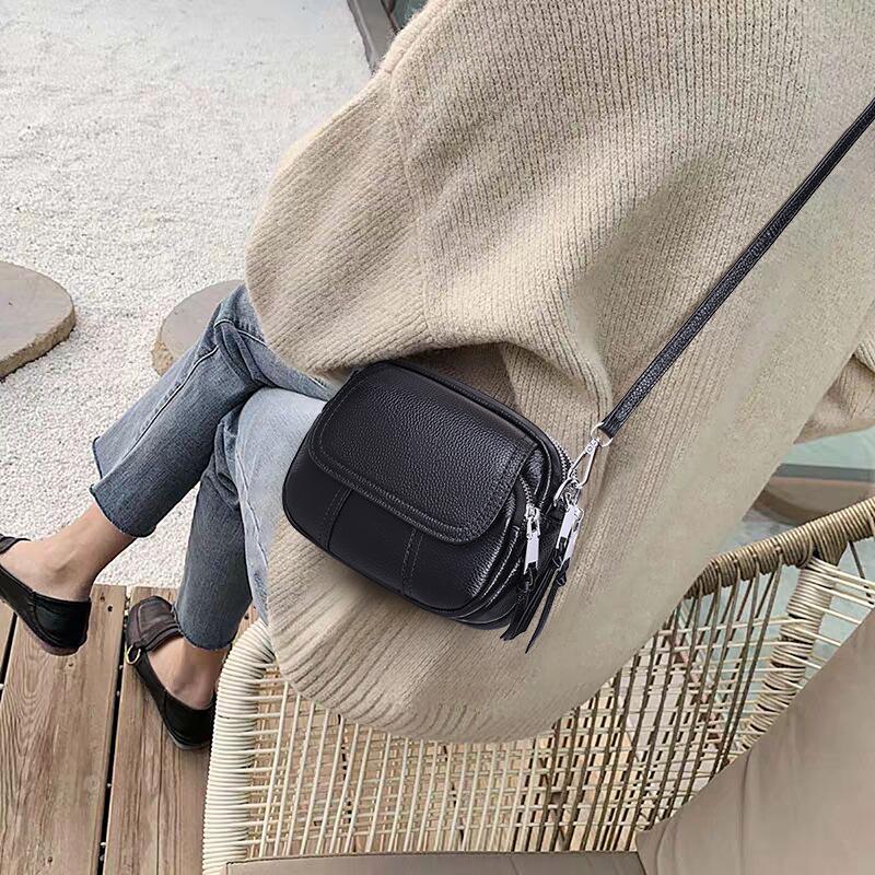 

Evening Bags Top Layer Cowhide Women's Fashion Shoulder Bag 2022 Trend High Quality Leather Messenger Small Round Designer BrandEvening, Beige