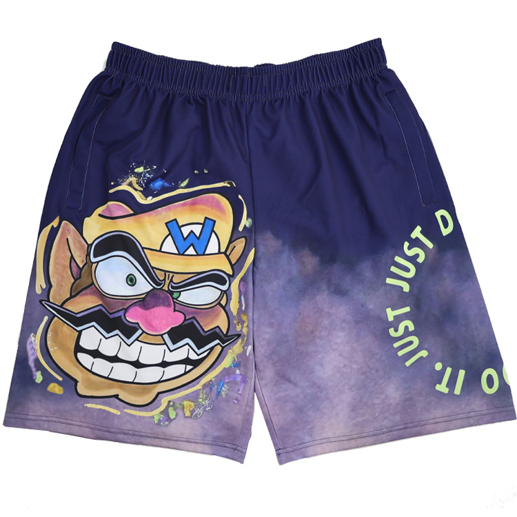 

Men's shorts cartoon anime summer beach home mesh pure cotton sports plus size casual pants S-3XL jogger pant men tracksuit Cotton Hip Hop eric emanuels rhude