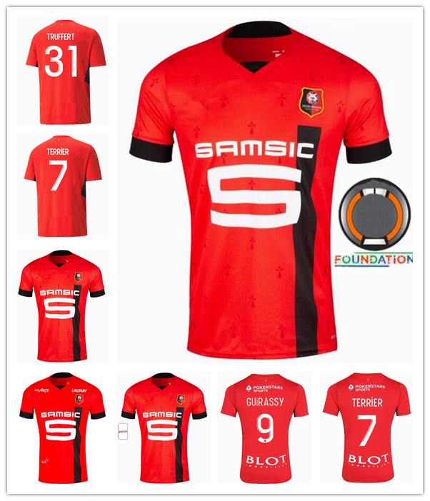 

22 23 Stade Rennais Soccer Jerseys 120th Anniversary FC Rennes maillots de foot 2022 2023 CAMAVINGA BOURIGEAUD RAPHINHA NIANG HUNOU GRENIER