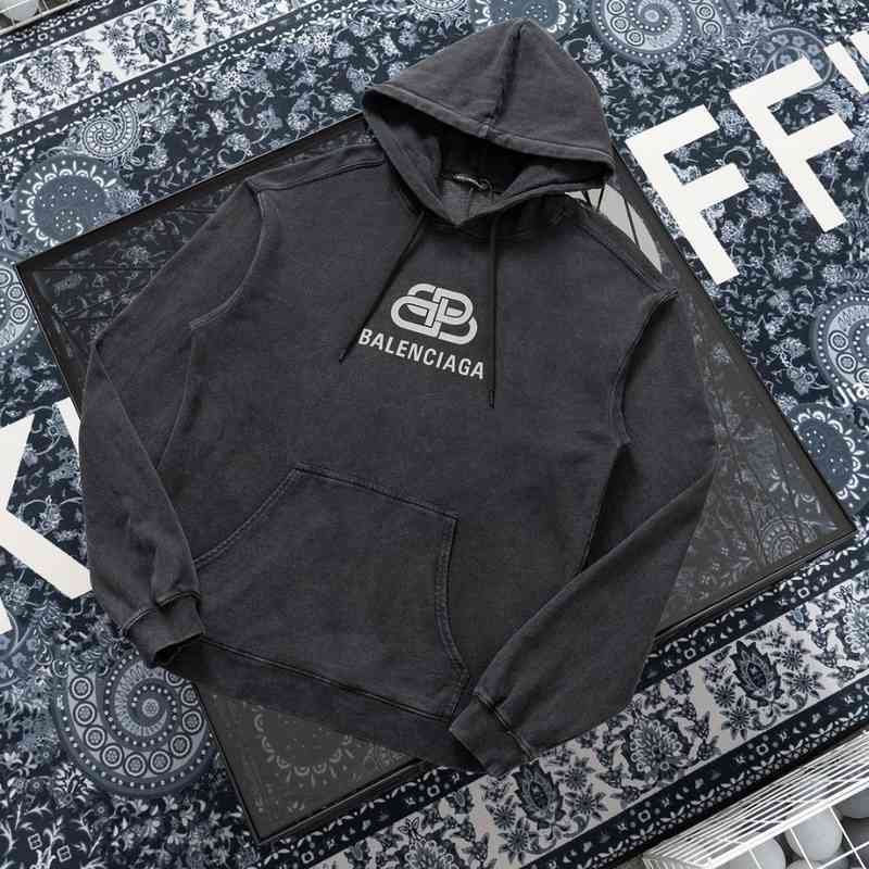 

Hoodies Bbalencaigas'ss designer men' sweater Paris fashion show Korean version heavy water washed silver powder lock Hoodie for men and, Beige