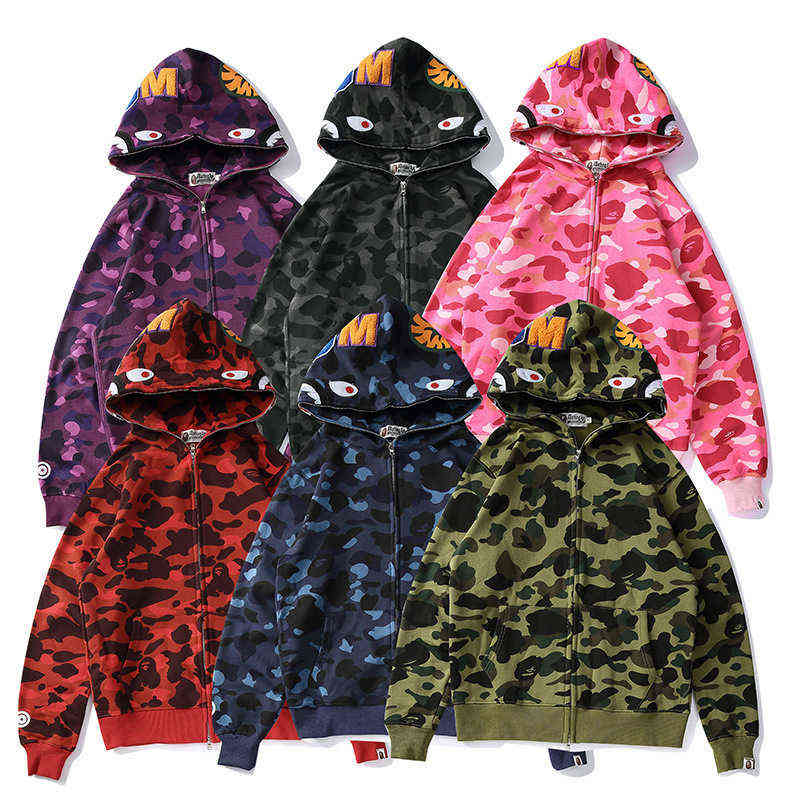 

and Autumn Winter Boys Girls Pure Cotton Shark Head 3d Printing Camouflage Plush Sweater Hoodie, Red