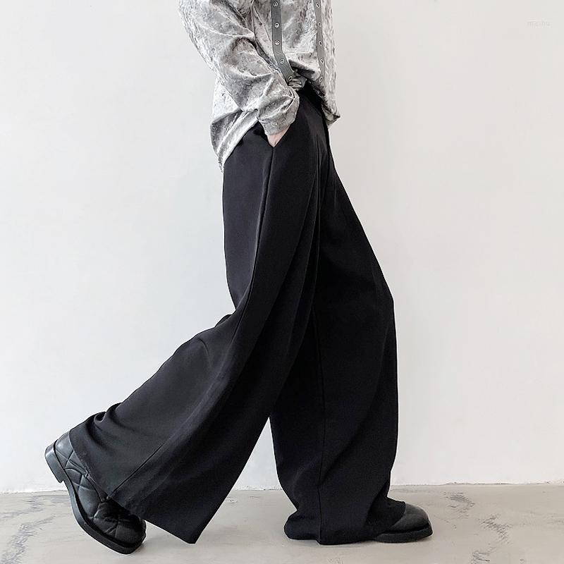 

Men's Pants Men Loose Wide Leg Drape Mopping Small Trousers Trendy Men's Japanese Dark Low-crotch Baggy Hairstylisty StyleMen's, Black