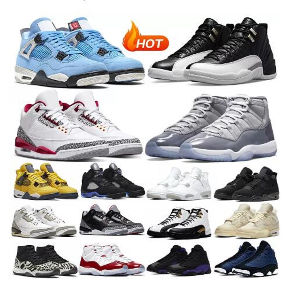 

OG jumpman 4 Men Basketball Shoes 4s Black Cat White University Blue Cool Grey 11 Concord 11s Playoffs 12s Brave Blue 13s Mens Women Sneakers Outdoor Sports Trainers, # 5