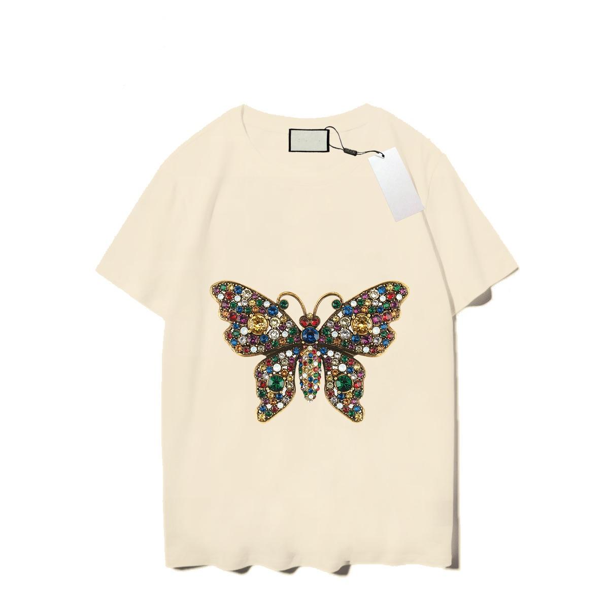 

New Luxury Fashion Tiger butterfly Print tee T-Shirts For Men Women Designer Tees Shirt Mens Summer Streetwear Clothing Crew Neck Tshirt S-2XL