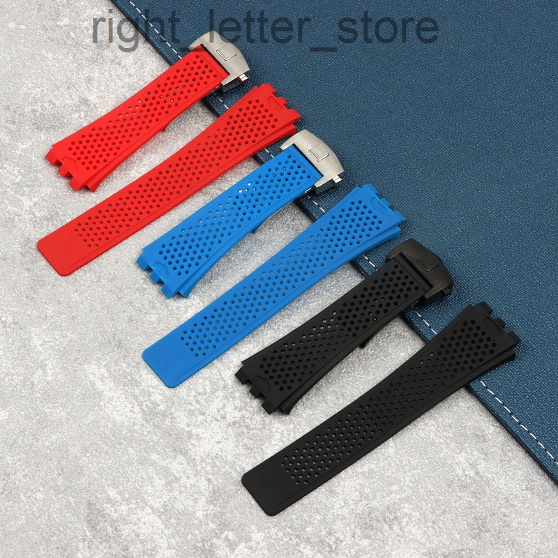 

Red Blue Black 28x20mm Silicone Rubber Watchband For Tag Heuer strap Breathable Band Soft Watch band For CARRERA Bracelet W220810