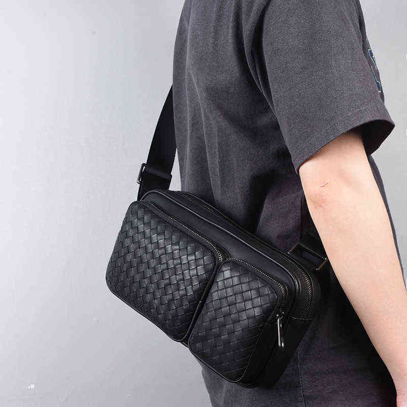 

Men's Bag Shoulder Menger Crossbody Bags Leather Ddesigner Handbags Waist Chest Side Backpack Body Sling Calf, Black