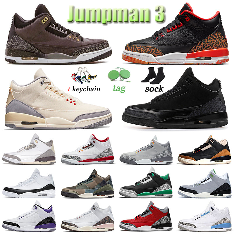 

Jumpman 3 Mens Basketball Shoes High quality 3s Sneakers Black Cat Kumquat Unite UNC Men Women Trainers Patchwork Sports Desert Elephant, 40-47 international flight