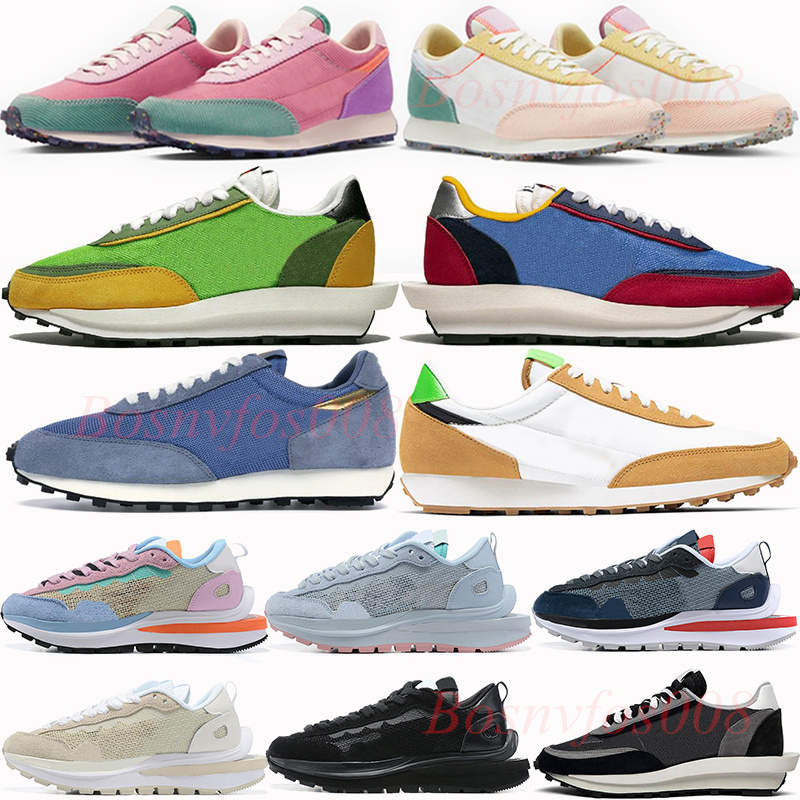 

Waffle Men Women Running Shoes Desert Berry Green Gusto Mens Pure Platinum white Nylon Blue Void Bright Citron Sneakers Size 36-45, Desert berry 36-40