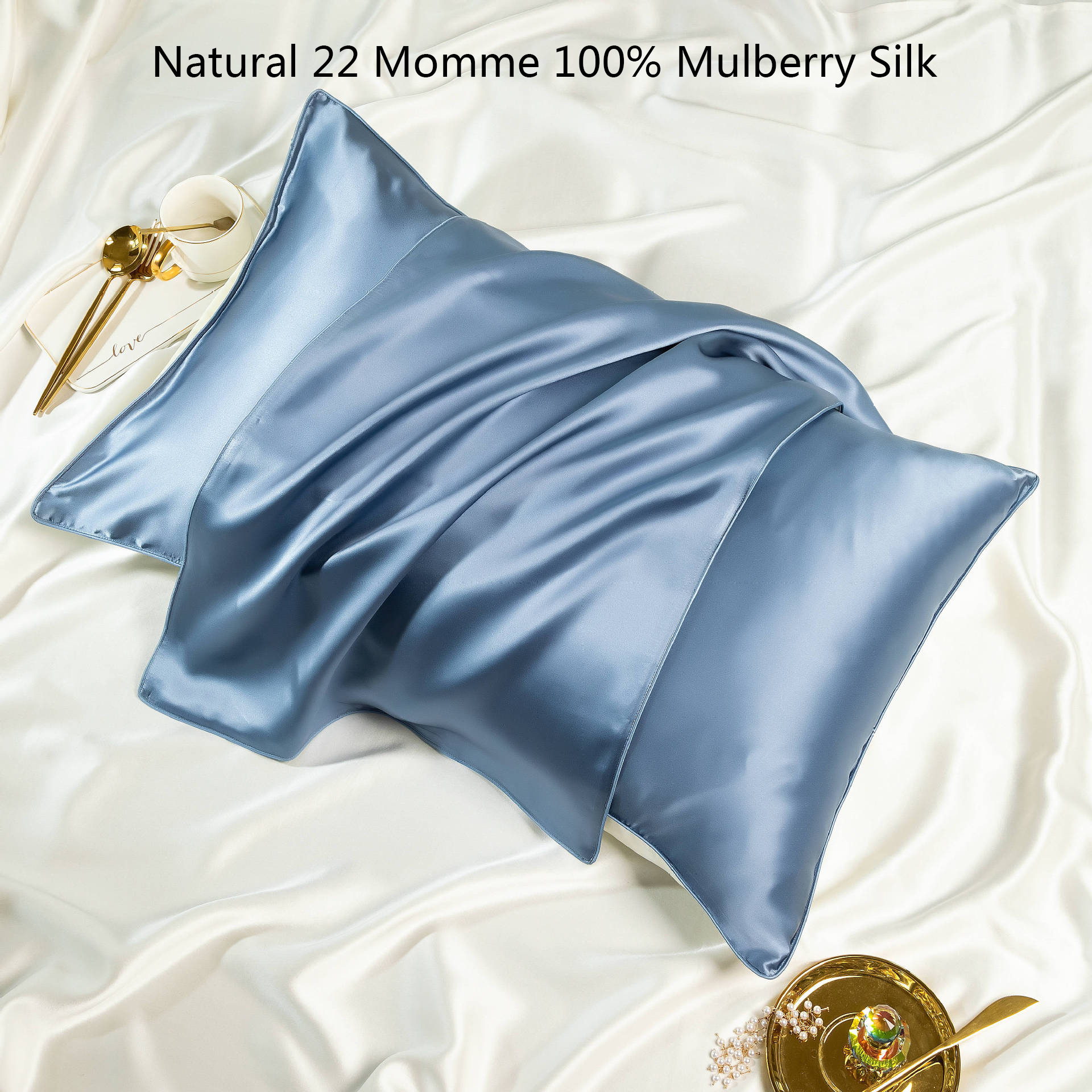 

Natural 22 Momme 100% Mulberry Silk Pure Real Silk pillowcase Pillow Case, 48*74cm