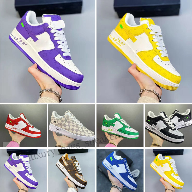 

New WHITE Low Forces MCA University Blue Mens Running Shoes fashion Designers Sneakers one des chaussures off shoes Size 36-45, Color 5