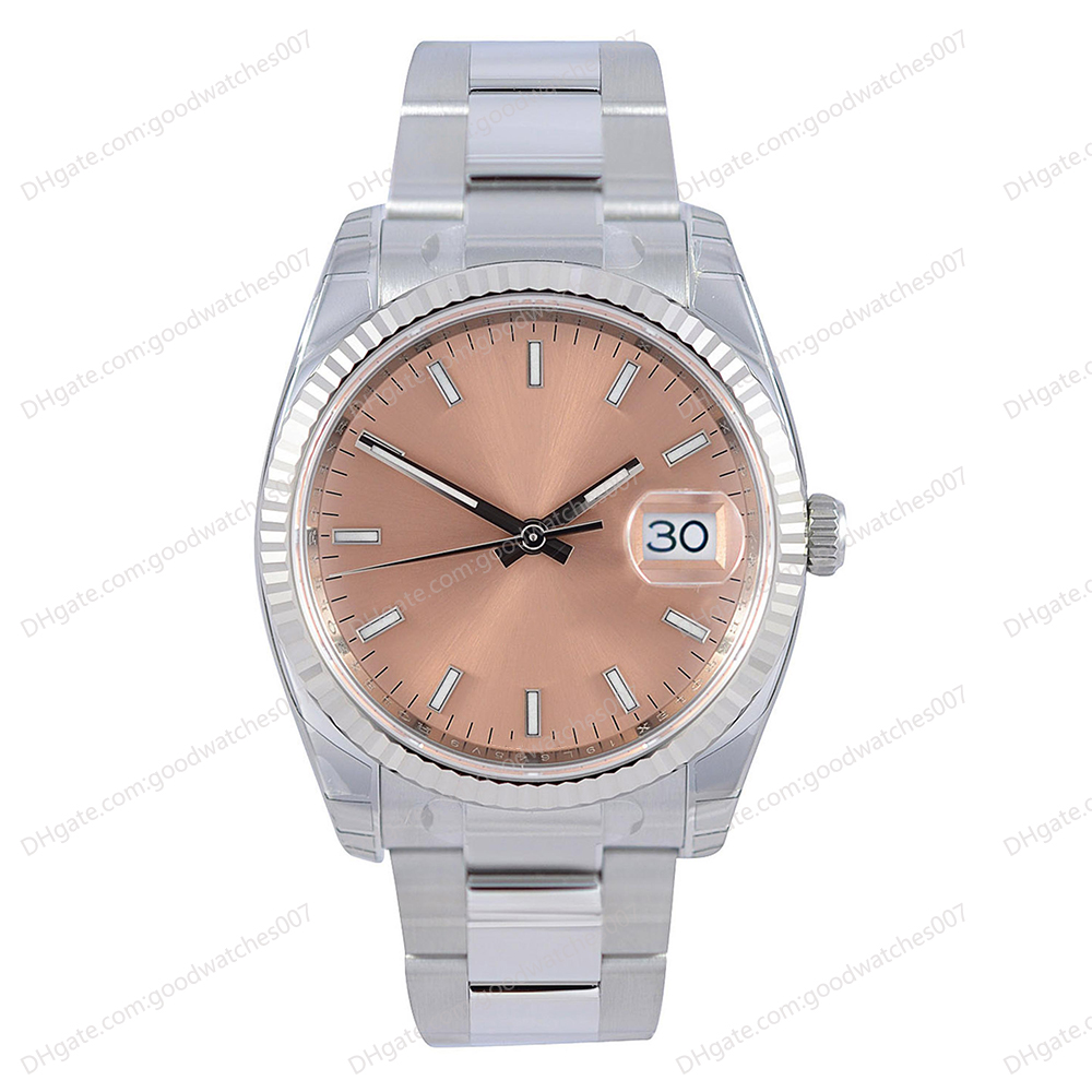 

Luxury Edition Factory Watches 2813 Movement Automatic Mens Watch 36mm pink dial fashion ladies Wristwatch sapphire glass Stainless steel strap m115234 watch