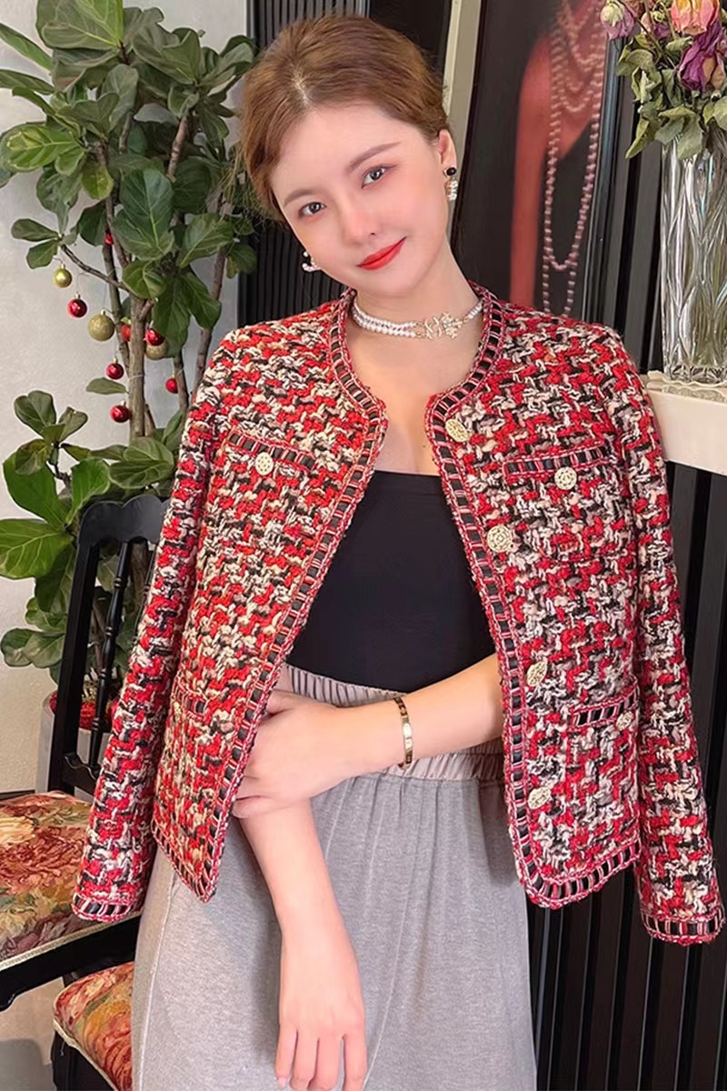 

Chan2022western suit jacket New Autumn Winter Women's Coat High-grade Tweed Casual Spring Elegant Coat Birthday Gift Valentine's Day Christmas Thanksgiving Day, Multi