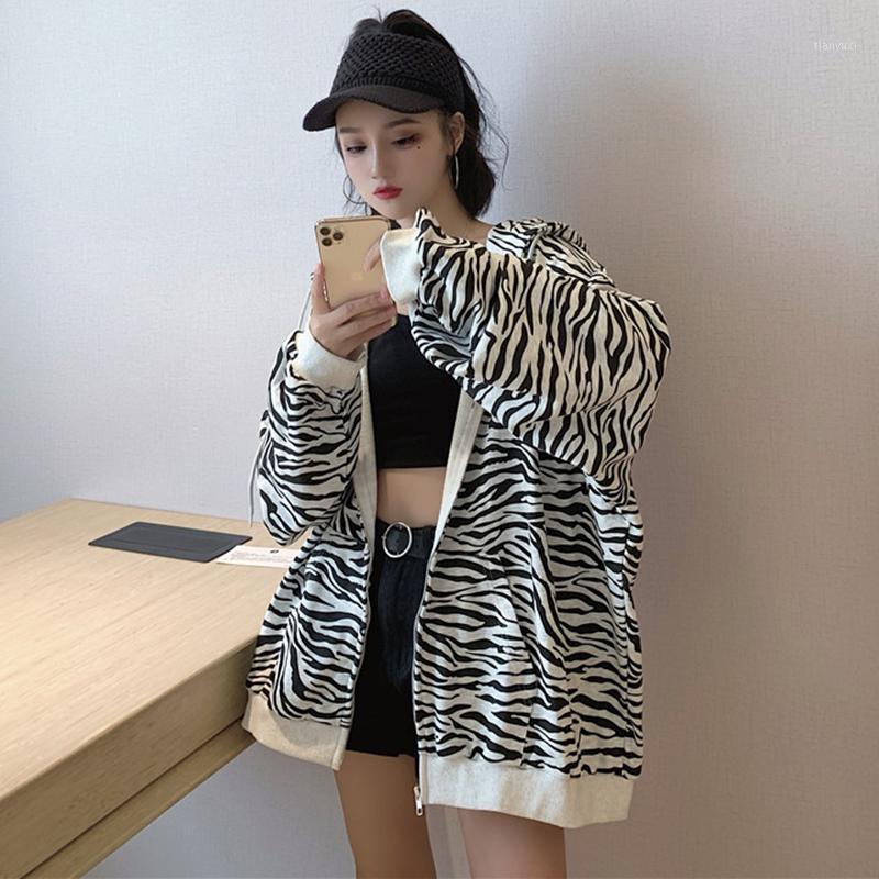 

Sweatshirts Women Gray Pink Woman Gown 2022 Loose Hoodies Ladies Long Sleeve Casual Hooded Zebra Pattern Plus Size Sweatshirt Women's &