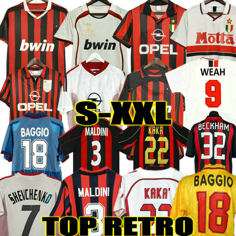 

KAKA 90 91 Retro SOCCER JERSEYS home shirts 96 97 Gullit 02 03 04 Maldini Van Basten football RONALDO Inzaghi AC 06 07 09 10 SHEVCHENKO MILAN, 06 07 home