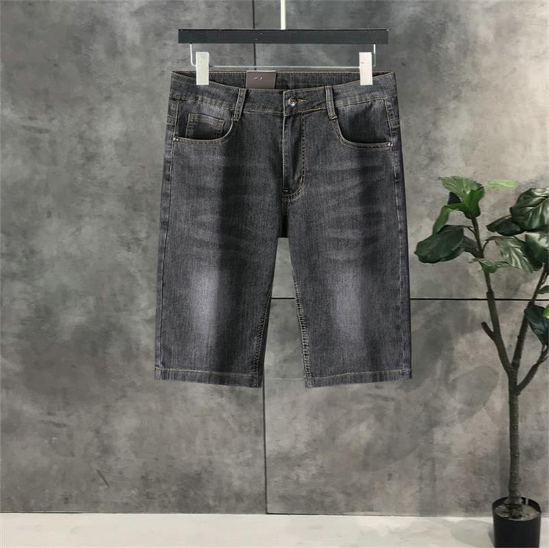 

Men's Jeans Europe And Summer America High Cashew Flower Denim Shorts Street Versatile Loose Casual Man Five Pants, Black