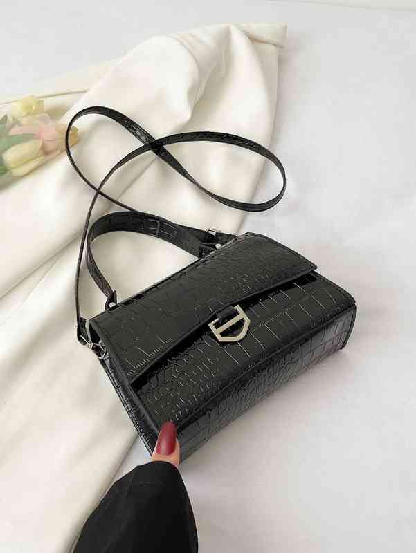 

Designer Bag Brand Fashion Dinner Luxury Shoulder Handbag Embossed Flap Square Superior Quality Genuine Shopping Wallet, Black
