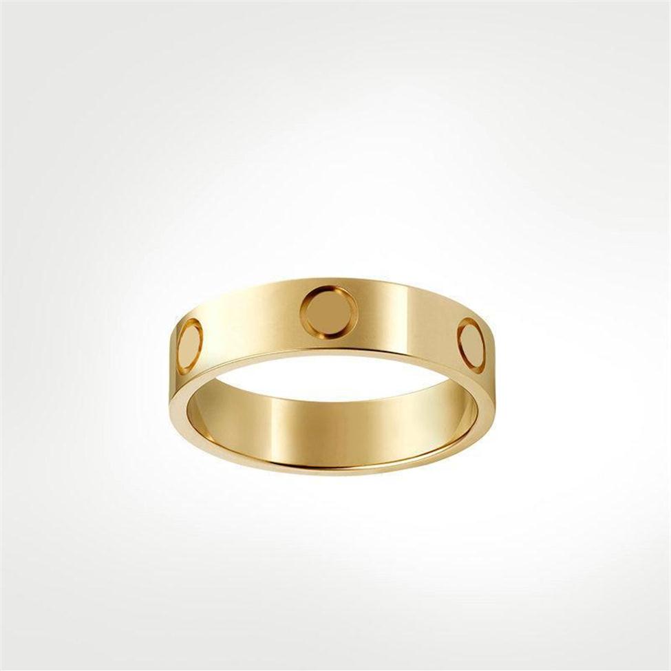 2022 50% sur 4 mm 5 mm Titanium en acier argenté Love Ring Men and Women Bijoux en or rose pour les amants Couple Anneaux Gift Taille 5-11 HIGH33