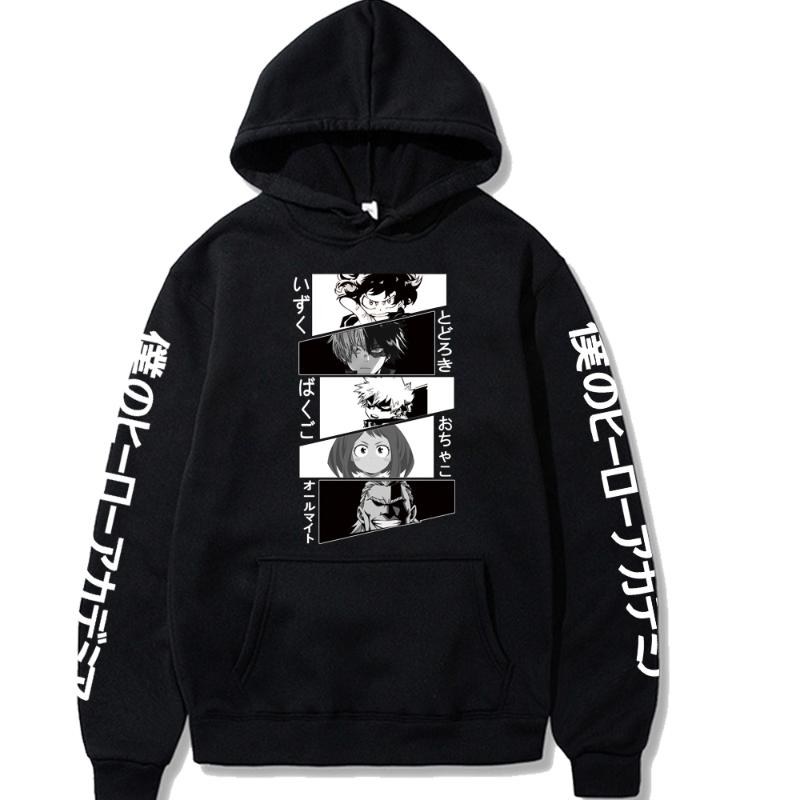 

Men's Hoodies & Sweatshirts Anime My Hero Academia Hoodie Men Boku No Sweatshirt Bakugou All Might So Graphic Unisex Tops, Black