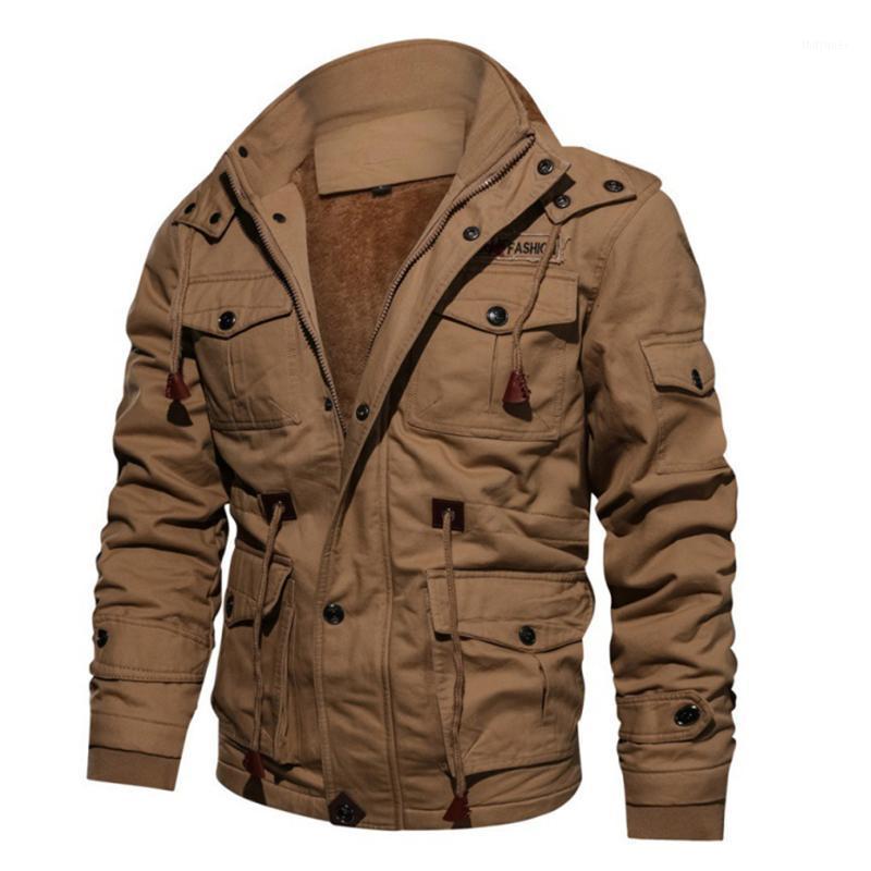 

Men's Jackets Men's Plus Size Winter Jacket Multi Pockets Military Tactical Cotton Parkas Coat Thicken Warm OuterwearMen's, Black