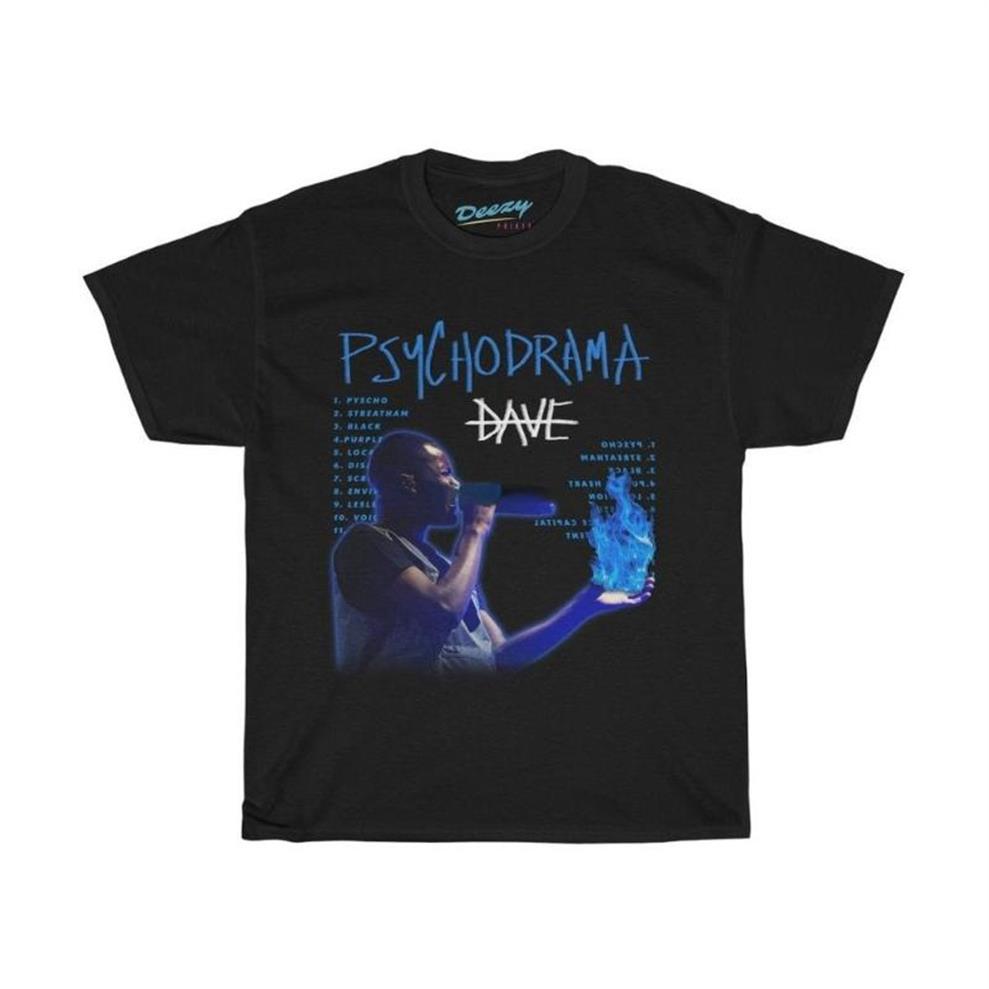 

Men's T-Shirts Dave Psychodrama Shirt Bootleg Rap Tee Short Sleeve Unisex Black Vintage Style Santan Graphic T284p, 0302552-red