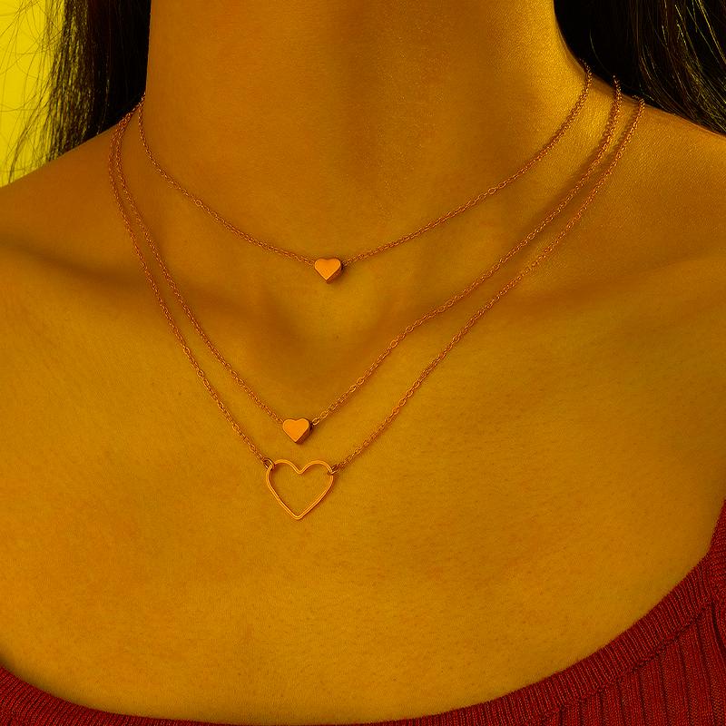 

Chains Bohemian Little Hollow Heart Pendant Choker Neckalce For Women Trendy Simple Gold Color Birthday Jewelry AccessoriesChains ChainsChai