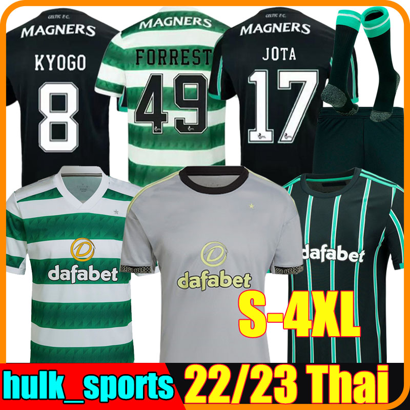 

4XL 2022 2023 Celtic fc soccer jerseys 22/23 Third KYOGO JOTA AJETI ABADA MCGREGOR TURNBULL STARFELT CARTER-VICKERS JUNIOR INFANT football shirt Kits sock Full set 3rd, 22-23 home kit