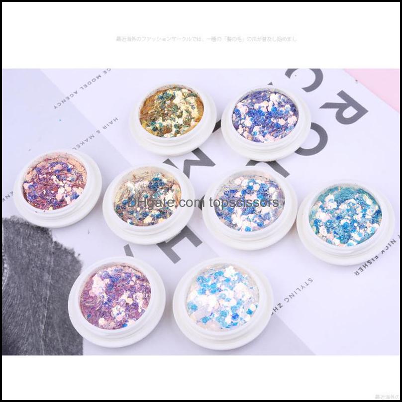 

Nail Art Decorations Salon Health Beauty Mermaid Glitter Flakes Sparkly 3D Hexagon Colorf Sequins Spangles Polish Manicure Nails 8 Styles