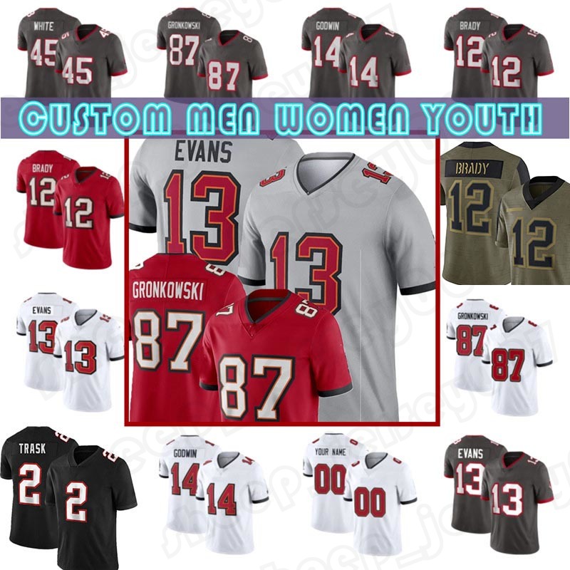 

Tom Brady Rob Gronkowski Football Chris Godwin Jerseys Devin White Mike Evans Leonard Fourn Ronald Jones II Antonio Brown Buccaneer''Mike Alstott Tyler Johnson, Custom youth(h d)