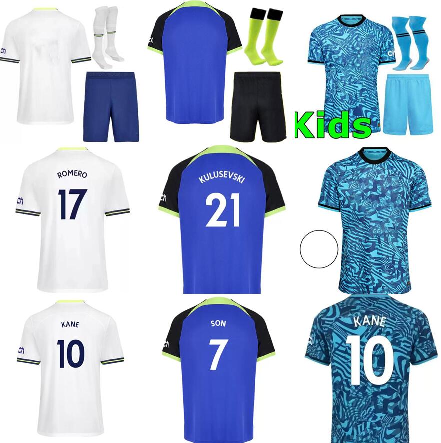 

Men KIDS 22 23 SON BERGWIJN Soccer Jersey 2022 2023 jersey Football shirt PERISIC LENGLET ROMERO REGUILON KULUSEVSKI BENTANCUR RICHARLISON KANE SPENCE SKIPP, 22 23 3rd patch