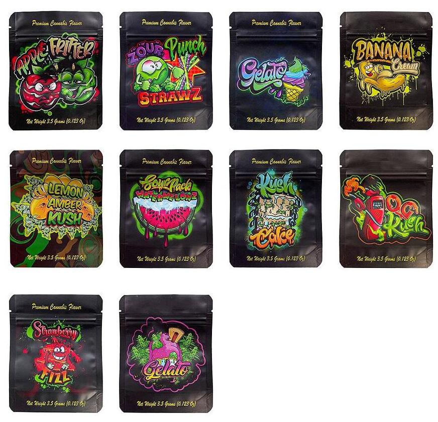 

Zipper Bag banana gelato strawberry watermelonz lemon Package edibles Mylar Bag 3.5g Storage Packaging gummy cake apple fritter ziplock