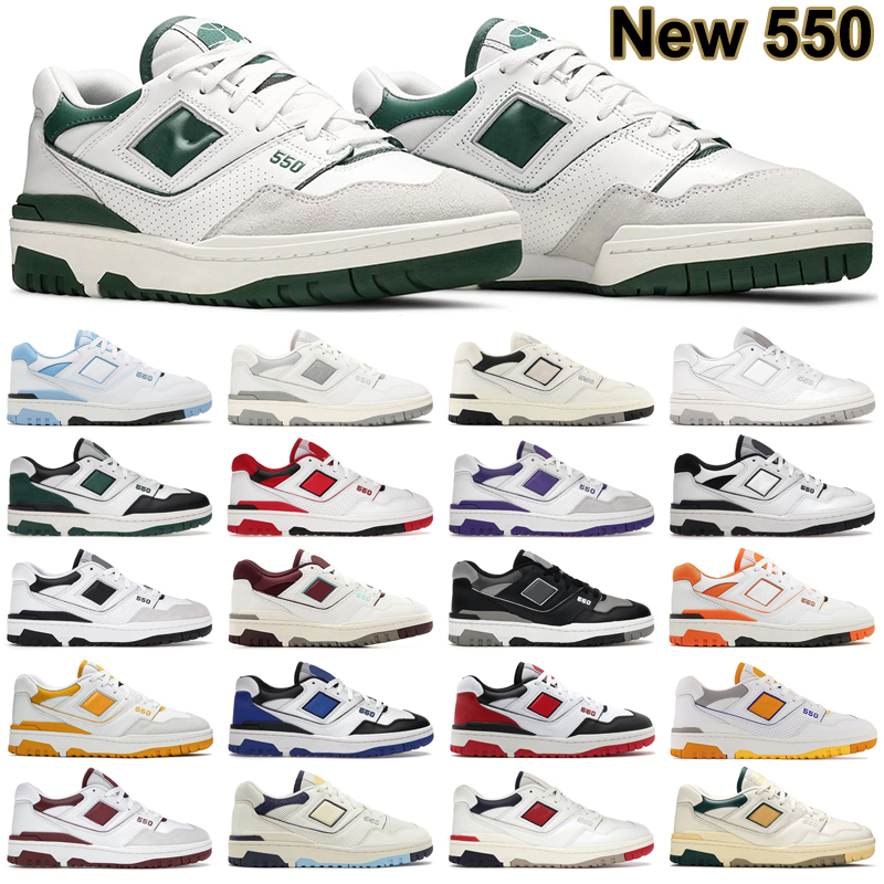 

New 550 Running Shoes Men Women UNC White Green Red Cream Black Grey Syracuse Burgundy Mens Trainers Outdoor Sports Sneakers, '07 white