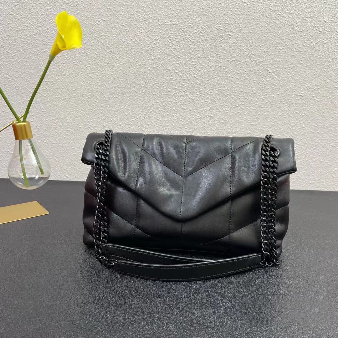 

Luxury designer shoulder bag top quality leather chain bags fashionable ladies messenger bag loulou puffer womens handbags wallet handbag, Gold