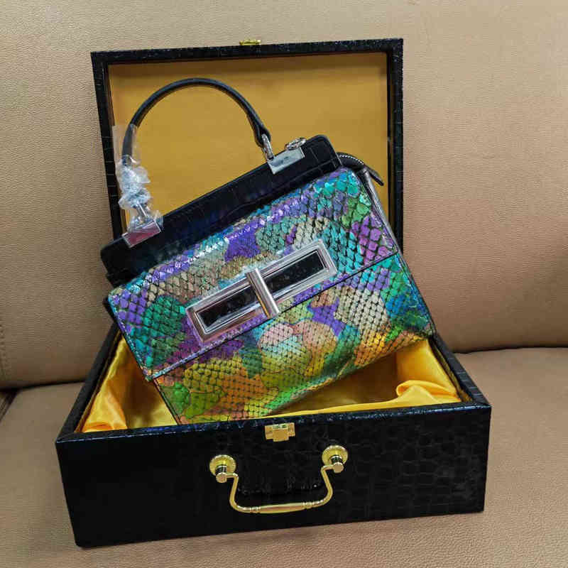 

Wind Large Capacity Snake Skin Small Square Bag New Leather Women's Shoulder Bag Messenger Women's Bag 220615, Color