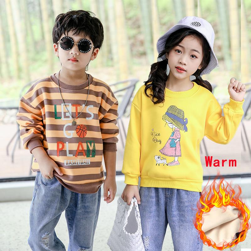 

T-shirts Autumn Winter Children Shirts Fashion Long Sleeve Kids For Boys Girls Thicken Warm Toddler O-neck Tops TeesT-shirts, Black white striped