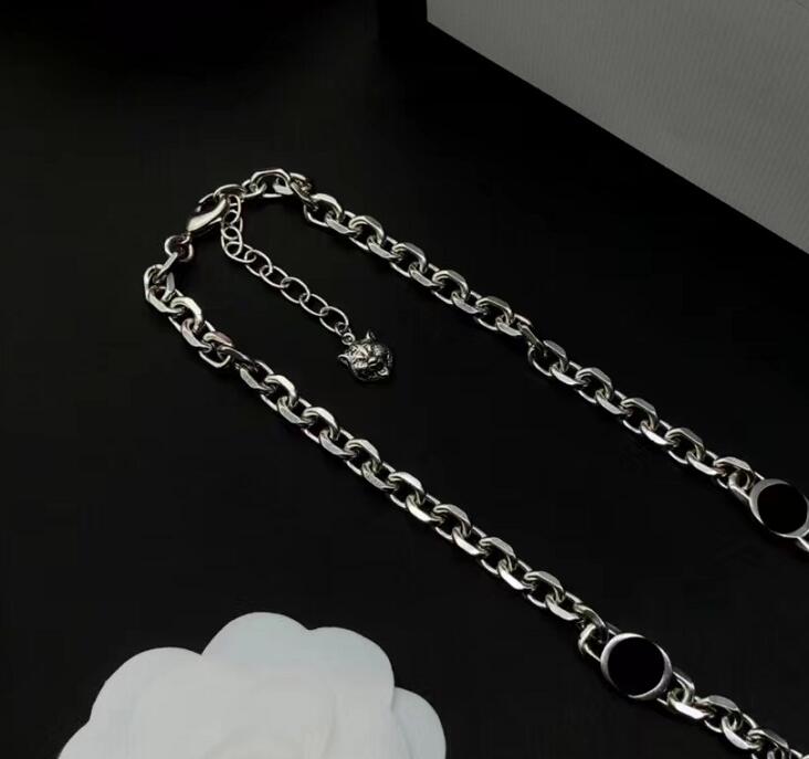 

Designer Choker Necklace Classics Men Women Stainless Steel Bracelets Cuban Silver Chain Brand Letter Pendants for Unisex Collar Hip hop Pendant linkB
