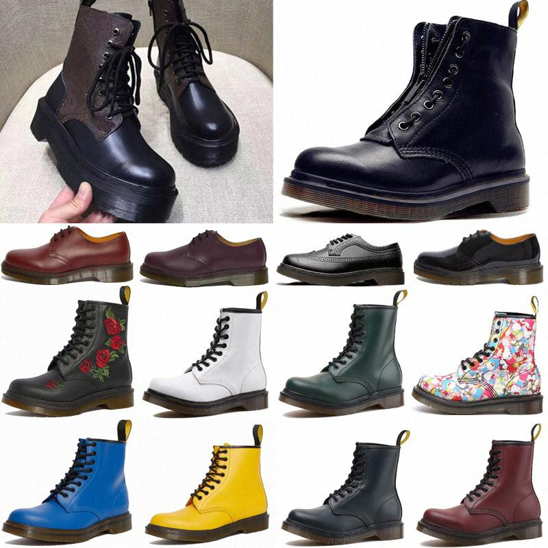 2022 Designer 1460 bottines de la cheville 1461s plate-forme 2976s zip détail hommes chaussures masculines femmes femmes fur neige botouette bott